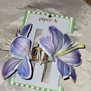 Piper K Lavender Blue Floral Hair Clips BRAND NEW M Li